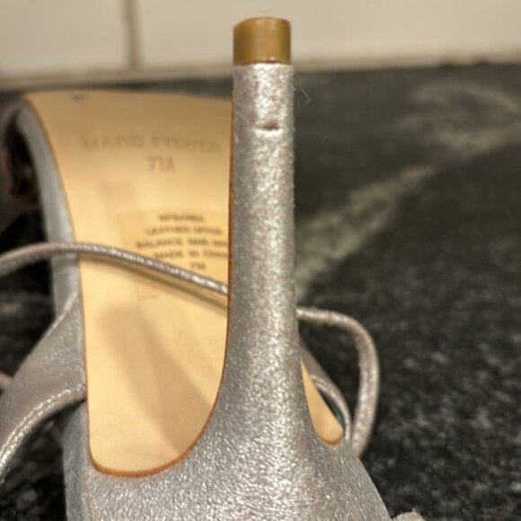 Marc Fisher Metallic Silver Strappy Sandals Heels size 7 - Picture 12 of 12